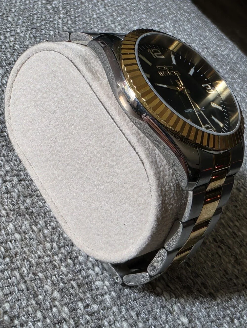 Invicta Two-Tone Gold and Silver Watch with Black Dial